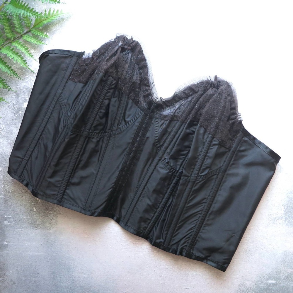 Black Lace Longline Bustier Bra